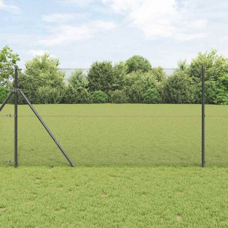 vidaXL Recinzione di Filo Saldato con 7 Pali Grigia 1.2x10 m Acciaio