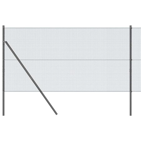 vidaXL Recinzione in Rete Saldato con 7 Posti Grigio 1.2x10 m Acciaio