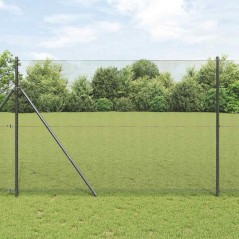 vidaXL Recinzione in Rete Saldato con 7 Pali Grigia 1.6x10 m Acciaio