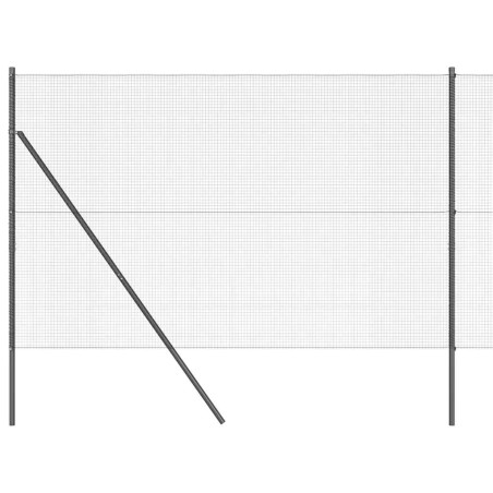 vidaXL Recinzione in Rete Saldata con 7 Post Grigio 1.6x10 m Acciaio