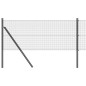 vidaXL Recinto in rete saldata con 13 pali grigio 0.6x25 m acciaio