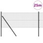 vidaXL Recinzione in Rete Saldatura con 13 Pali Grigi 0.8x25 m in Acciaio
