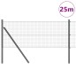 vidaXL Recinzione in rete saldata con 13 pali Grigio 0.8x25 m Acciaio