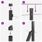 vidaXL Recinzione in rete saldata con 13 pali Grigio 0.8x25 m Acciaio