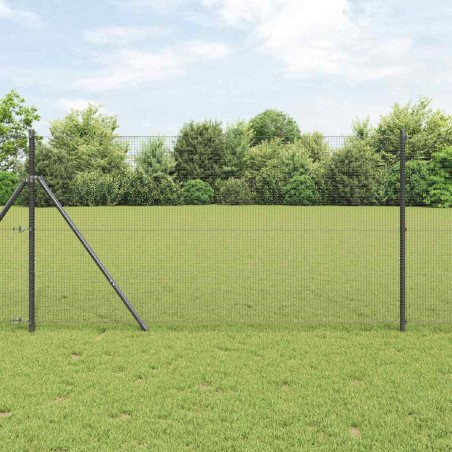 vidaXL Set di Pali per Recinzione Rivestito in PVC Set di 2 Grigio