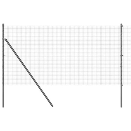 vidaXL Recinzione in rete saldata con 13 Pali Grigio 1x25 m in Acciaio
