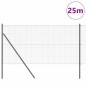 vidaXL Recinto in rete saldata con 13 pali Grigio 1.2x25 m in acciaio