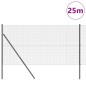 vidaXL Recinzione in Rete Saldature con 13 Post Grigio 1.4x25 m Acciaio