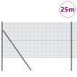 vidaXL Recinzione in Filo Saldato con 13 Post Grigio 1.4x25 m Acciaio