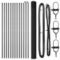 vidaXL Set di Paletti Set di 2 Grigio Acciaio Verniciato a Polvere, PVC vidaXL Set di Paletti Set di 2 Grigio Acciaio Verniciato a Polvere, PVC