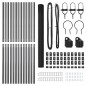 vidaXL Set di Paletti Set di 2 Grigio Acciaio Verniciato a Polvere, PVC vidaXL Set di Paletti Set di 2 Grigio Acciaio Verniciato a Polvere, PVC