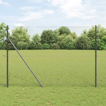 vidaXL Recinzione in Filo Saldato con 13 Pali Grigio 1,5x25 m Acciaio