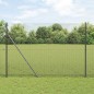 vidaXL Recinzione in rete saldata con 13 pali Grigio 1.6x25 m Acciaio