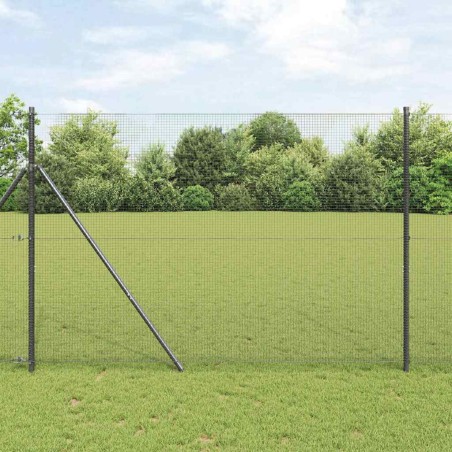 vidaXL Recinzione in Rete Saldato con 13 Post Grigi 1.6x25 m in Acciaio