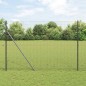 vidaXL Recinzione in filo saldato con 13 pali grigia 1.6x25 m in acciaio