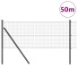 vidaXL Recinzione in rete saldata con 13 pali Grigio 0.8x50 m Acciaio