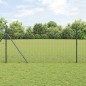 vidaXL Recinzione a Rete Saldato con 13 Poste Grigio 1x50 m Acciaio