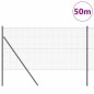 vidaXL Recinto in Filo Saldato con 13 Pali Grigio 1x50 m Acciaio