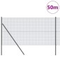 vidaXL Recinzione in Rete Saldati con 13 Pali Grigio 1.2x50 m Acciaio