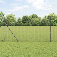 vidaXL Recinzione in Rete Saldata con 13 Post Grigia 1,2x50 m Acciaio