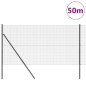 vidaXL Recinzione in rete saldata con 13 pali Grigio 1.4x50 m Acciaio