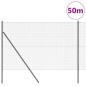 vidaXL Recinzione in rete saldata con 13 pali grigia 1.4x50 m in acciaio