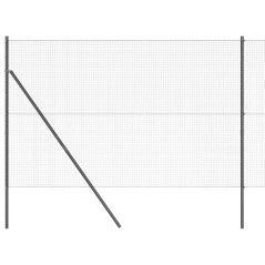 vidaXL Recinzione in Filo Saldato con 7 Pali Grigio 1,4x50 m Acciaio