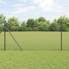 vidaXL Recinzione in rete saldata con 13 pali Grigio 1x100 m Acciaio