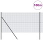 vidaXL Recinzione in rete saldata con 13 pali Grigio 1x100 m Acciaio vidaXL Recinzione in rete saldata con 13 pali Grigio 1x100 m Acciaio