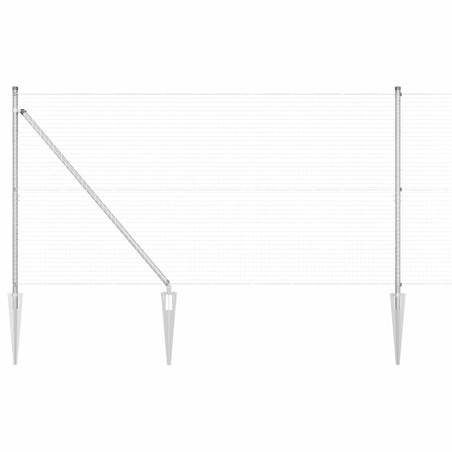vidaXL Set di Pali di Recinzione Set di 2 Acciaio Zincato 10 x 1 m
