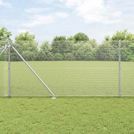 vidaXL Recinzione in Rete Saldato con 7 Pali a Punta 1.2x10 m Acciaio Zincato