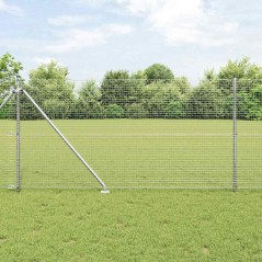 vidaXL Recinzione a Rete Saldato con 7 Posti a Picco 1,2x10 m Acciaio Zincato