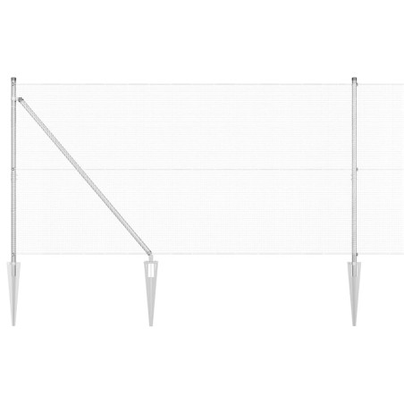 vidaXL Recinzione in rete saldata con 7 pali a punta 10 x 1.4 m in acciaio zincato