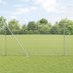 vidaXL Set di Pali per Recinzione Set di 2 Acciaio zincato 10 x 1.5 m