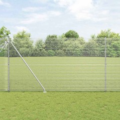 vidaXL Recinzione in Rete Saldata con 7 Picchetti 1,6x10 m Acciaio Zincato