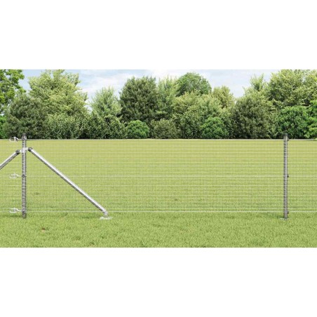 vidaXL Set di pali da recinzione Set di 2 Acciaio zincato 25 x 0,5 m