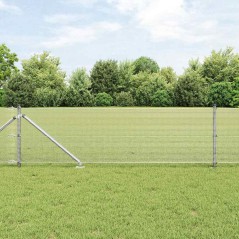 vidaXL Recinzione in filo saldato con 13 pali a picchetto 0.6x25 m Acciaio zincato