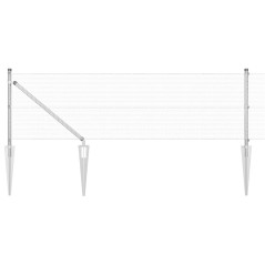 vidaXL Recinzione in filo saldato con 13 pali a picchetto 0.6x25 m Acciaio zincato