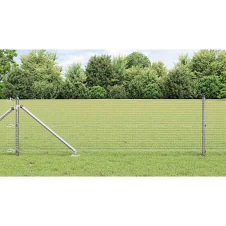 vidaXL Recinzione Rete Saldato con 13 Picchetti di Ancoraggio 0.6x25 m in Acciaio Zincato
