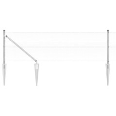 vidaXL Recinzione Rete Saldato con 13 Picchetti di Ancoraggio 0.6x25 m in Acciaio Zincato