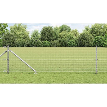 vidaXL Recinzione in Filo Saldato con 13 Picchetti 0.8x25 m Acciaio Zincato