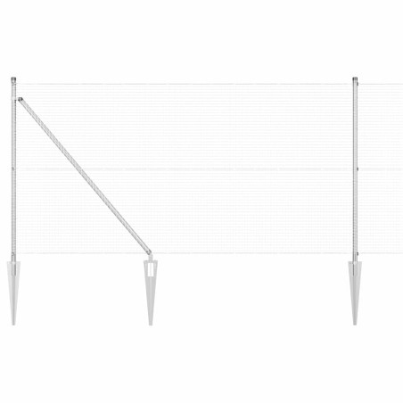 vidaXL Set di Pali di Recinzione Set di 2 Acciaio zincato 25 x 1 m