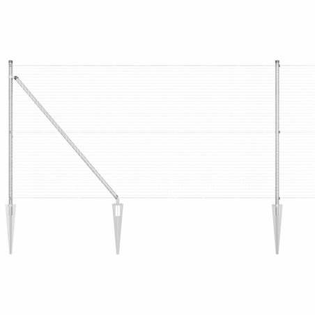 vidaXL Set di Pali di Recinzione 2 Pezzi Acciaio Zincato 25 x 1 m