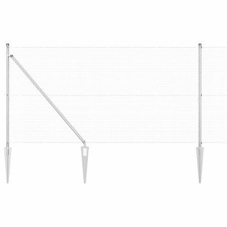 vidaXL Recinzione in Filo Saldato con 13 Pali a Punta 1.4x25 m in Acciaio Galvanizzato