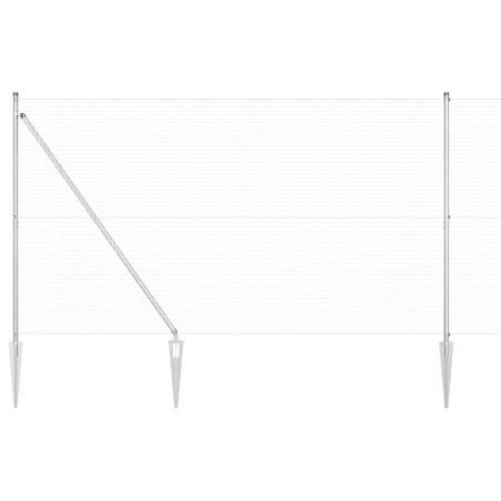 vidaXL Recinzione in Filo Saldato con 13 Pali a Punta 1.5x25 m in Acciaio Galvanizzato