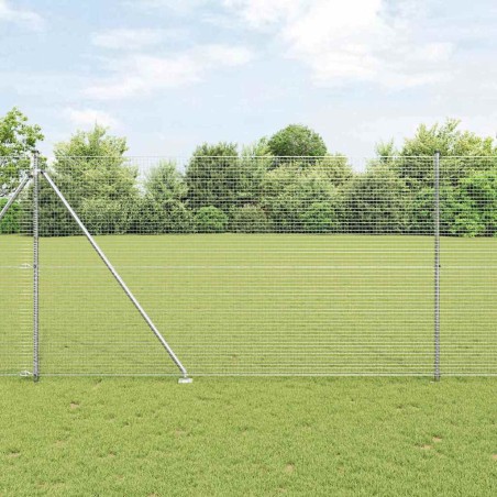 vidaXL Recinzione in Filo Saldato con 13 Pali a Punta 1.6x25 m Acciaio Zincato