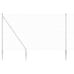 vidaXL Recinzione in Filo Saldato con 13 Pali a Punta 1.6x25 m Acciaio Zincato