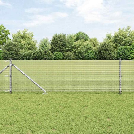 vidaXL Recinzione in Filo Saldato con 13 Pali a Punta 0.5x50 m Acciaio Zincato