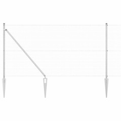 vidaXL Recinzione in Filo Saldato con 13 Pali a Punta 1x50 m Acciaio Zincato