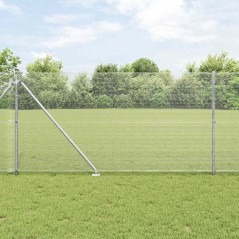vidaXL Recinzione in filo saldato con 13 pali a punta 1.4x50 m in acciaio zincato